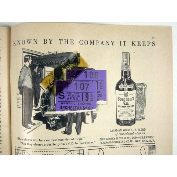 South Pacific Playbill April 1952 Martha Wright George Britton Wolfson Ticket - Picture 8 of 9